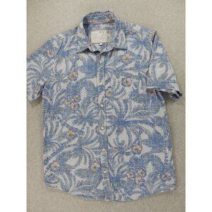 FatFace‎ 100% Cotton Floral Hawaiian S/S Button Down Shirt (Men's Small) Blue